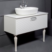 Тумба под раковину Boheme Armadi Art Vallessi Avangarde Linea 100 842-100-WCR подвесная Белая Хром МДФ / ЛДСП