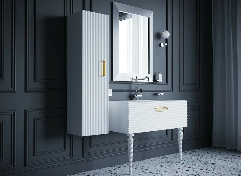 Тумба под раковину Boheme Armadi Art Vallessi Avangarde Linea 100 842-100-WCR подвесная Белая Хром МДФ / ЛДСП