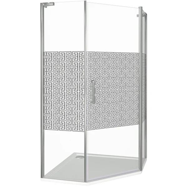 Душевой уголок Good Door Fantasy PNT-100-F-CH 100x100 профиль Хром стекло прозрачное с рисунком