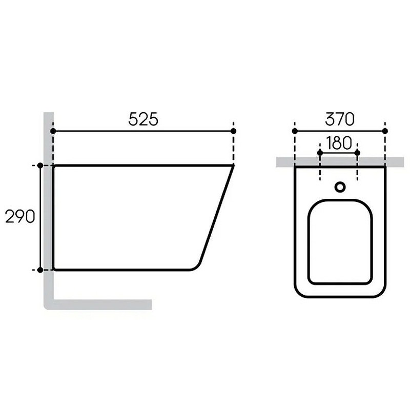 Биде Aqueduto Macio MAC0310 подвесное Белое глянцевое