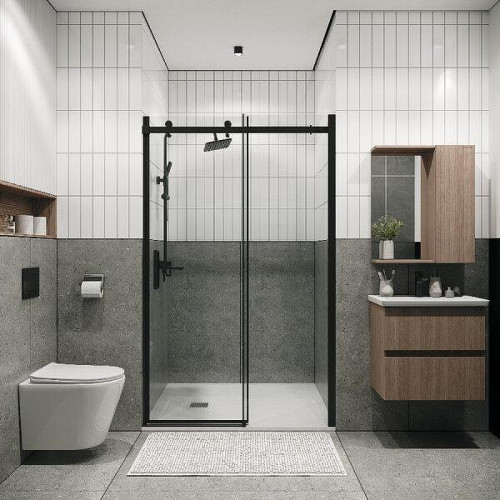 Душевая дверь Grossman Classic 160 100.K33.04.160.21.00 профиль Черный матовый стекло прозрачное