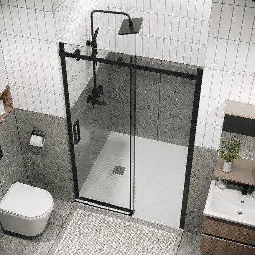 Душевая дверь Grossman Classic 160 100.K33.04.160.21.00 профиль Черный матовый стекло прозрачное