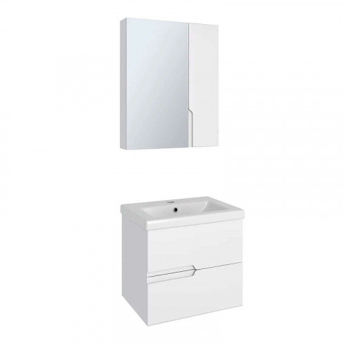 Тумба под раковину Runo Стокгольм 60 00-00001123 подвесная Белая МДФ / ЛДСП