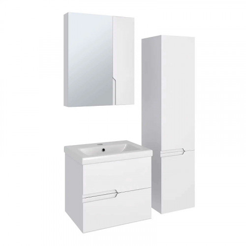 Тумба под раковину Runo Стокгольм 60 00-00001123 подвесная Белая МДФ / ЛДСП