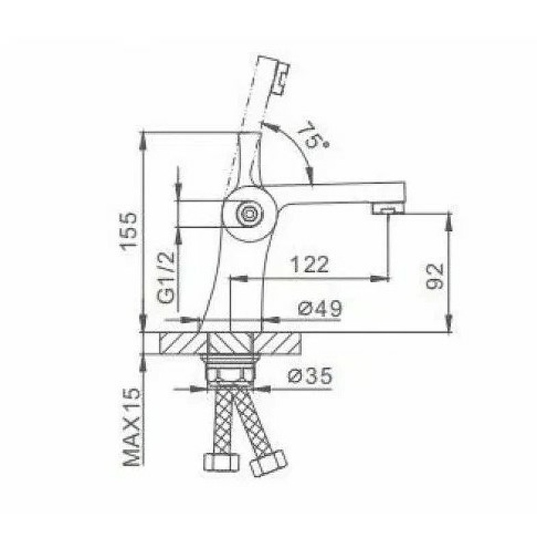 Смеситель для раковины Frap F1252 Хром латунь