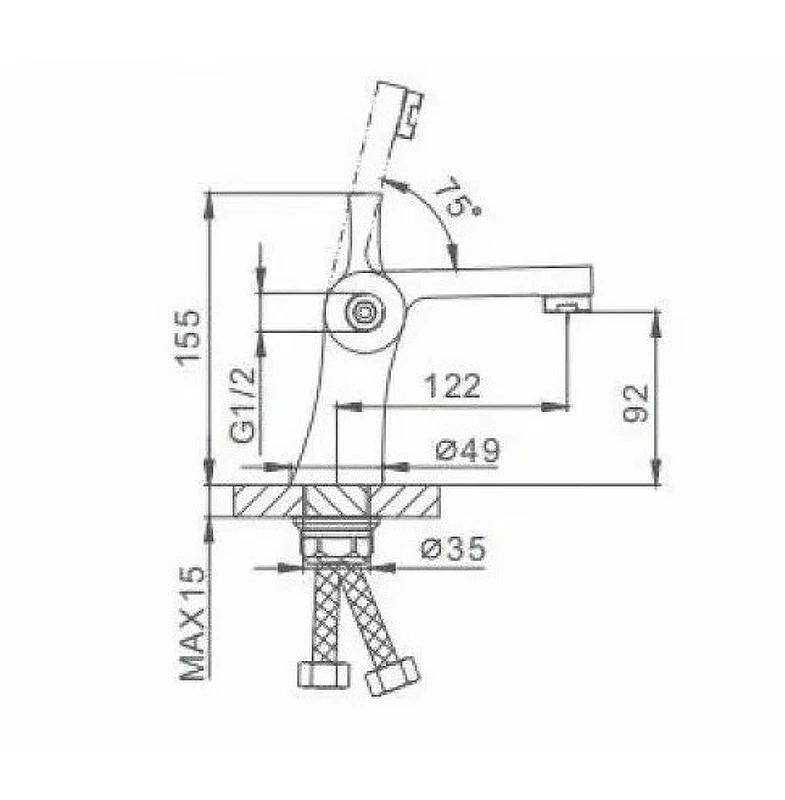 Смеситель для раковины Frap F1252 Хром латунь