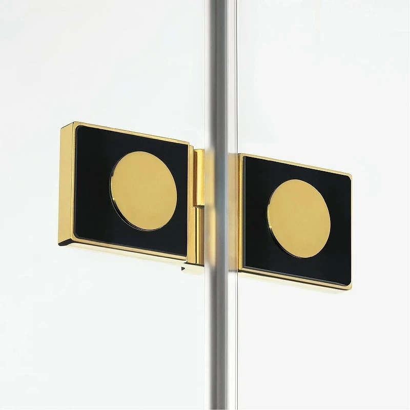 Душевой уголок New Trendy Avexa Gold 120х110 R EXK-1773 профиль Брашированное золото стекло прозрачное