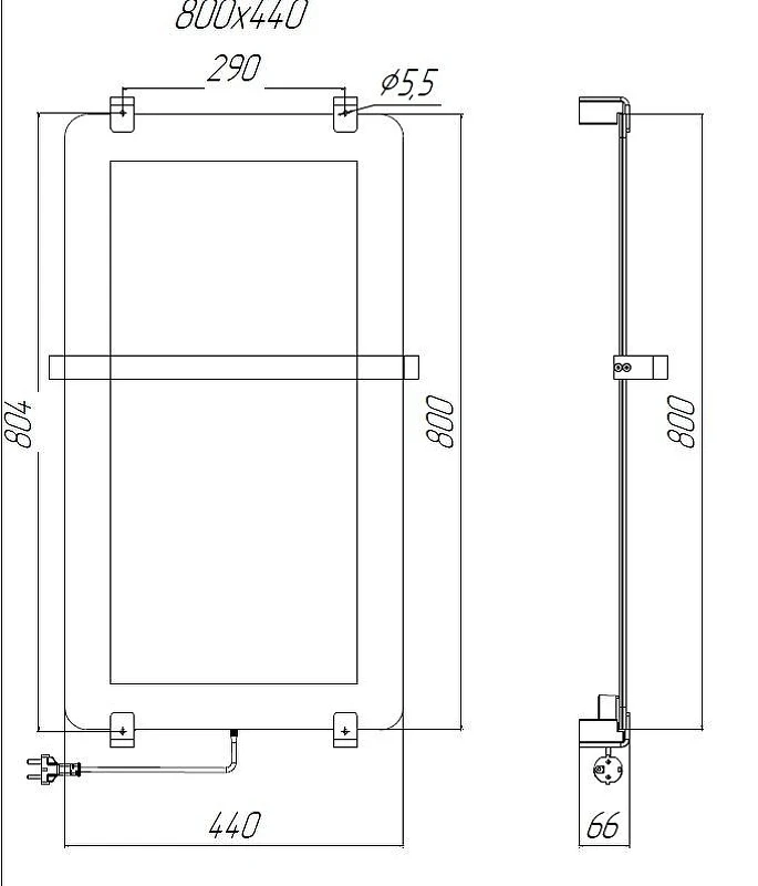 Электрический полотенцесушитель Allen Brau Infinity 80x44 00325657 цвет Черный
