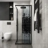 Душевой уголок Niagara Eco 100х100 NG-1010-14QBLACK профиль Черный матовый стекло прозрачное с рисунком