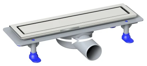 Душевой лоток Loranto Prime Skala Deluxe 60 4028.0Y050K.060.1 с решеткой цвет Нержавеющая сталь / под плитку