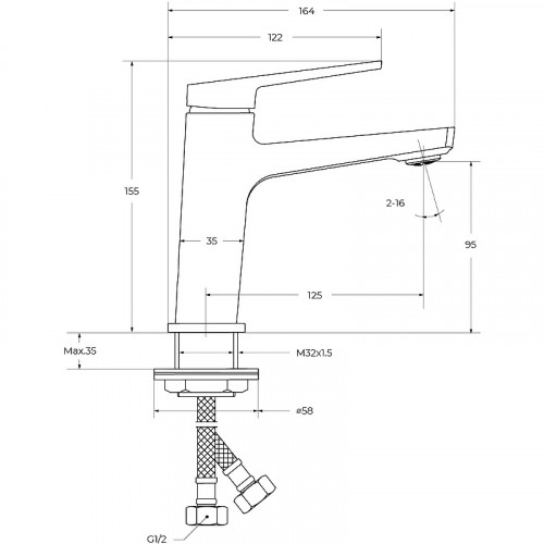 Смеситель для раковины BelBagno Ardente ARDENTE-LVM-CRM-W0 Хром латунь