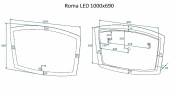 Зеркало Art&Max Roma AM-Rom-1000-700-DS-F с подсветкой с сенсорным выключателем стекло