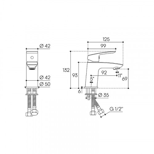 Смеситель для раковины Aqueduto Suave S SUA0100 цвет Хром