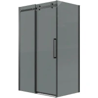Душевой уголок Grossman Classic 130х70 120.K33.04.1370.21.10 профиль Черный матовый стекло тонированное