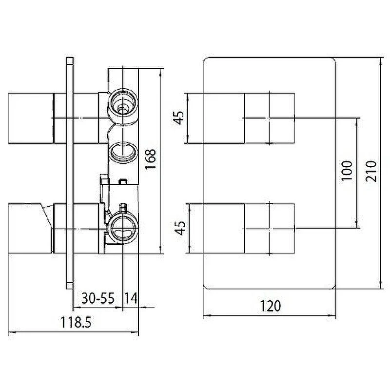 Смеситель для душа Bossini Cube Z00062.073 Черный матовый