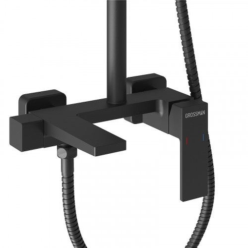 Душевая система Grossman Style 500.K35.05.210 Черная матовая латунь на стену