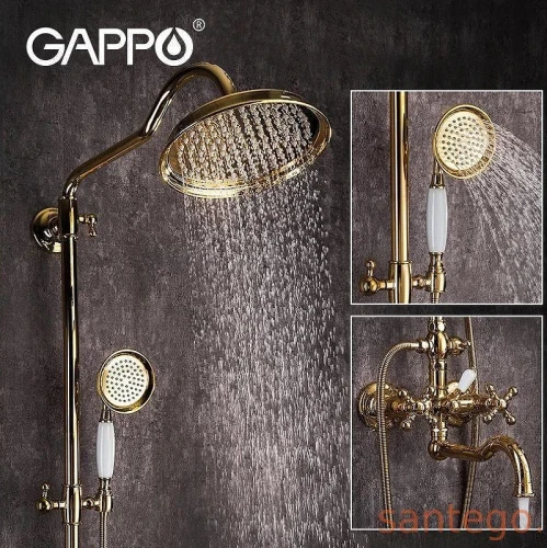 Душевая система Gappo G89-4 G2489-4 Бронза латунь на стену