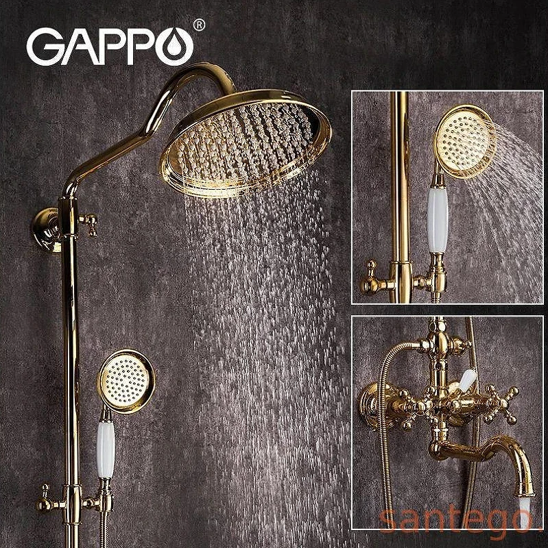 Душевая система Gappo G89-4 G2489-4 Бронза латунь на стену
