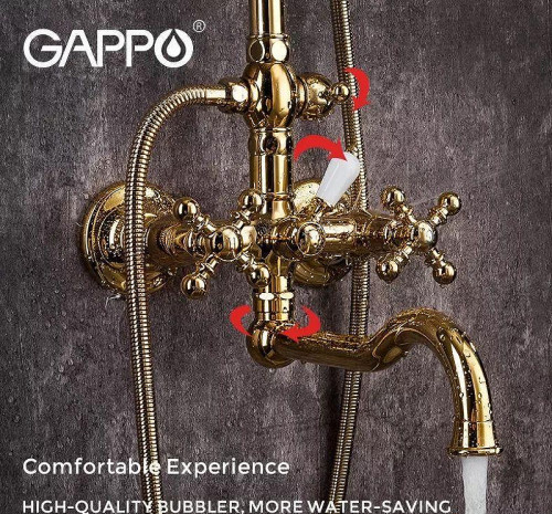 Душевая система Gappo G89-4 G2489-4 Бронза латунь на стену