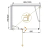 Душевой уголок Cezares Elena 100x80 ELENA-W-AH-1-100/80-C-Cr профиль Хром стекло прозрачное