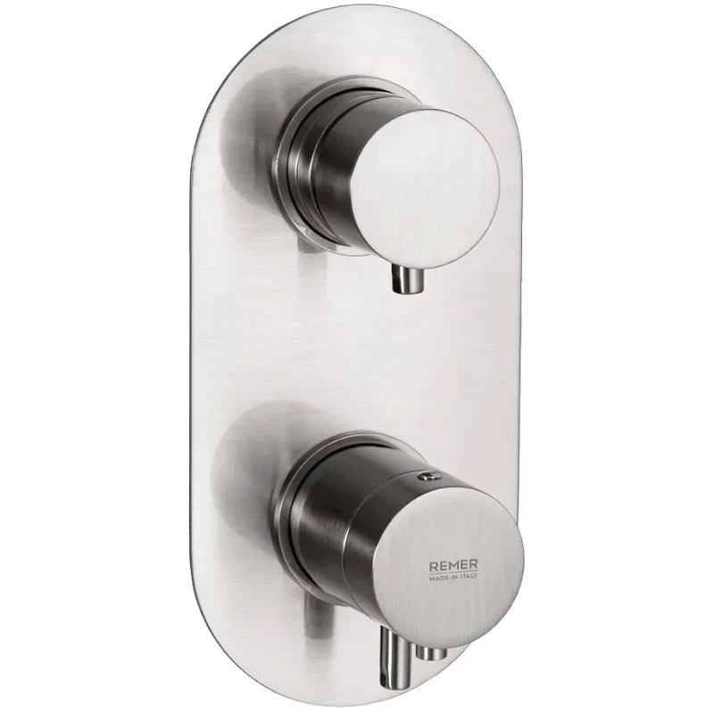 Смеситель для душа Remer Minimal Thermo NT92KBXV с термостатом Сталь латунь встраиваемый