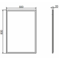 Зеркало Comforty Лозанна 55 00-00009575 Серый матовый МДФ / ЛДСП, стекло