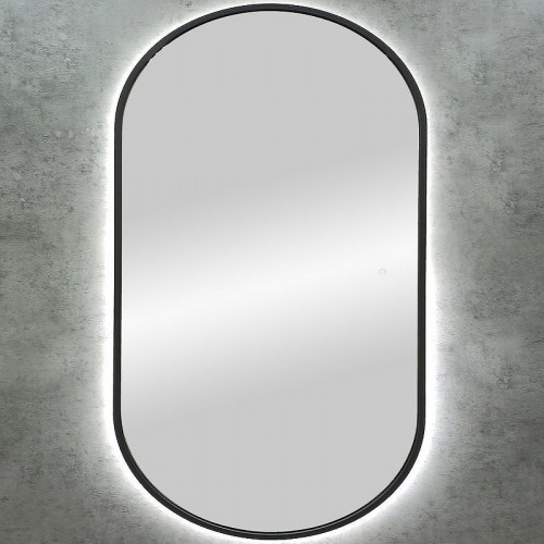 Зеркало Art&Max Bari AM-Bar-700-1100-DS-F с подсветкой с сенсорным выключателем Графит матовый МДФ / ЛДСП, стекло