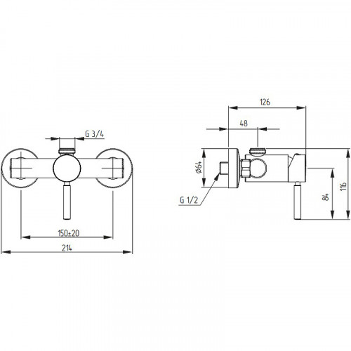Смеситель для душа Migliore Fortis 18653 Хром латунь на стену