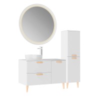 Зеркало Creavit Patara 85 PT4085.02.MBY с подсветкой Белое МДФ / ЛДСП, стекло
