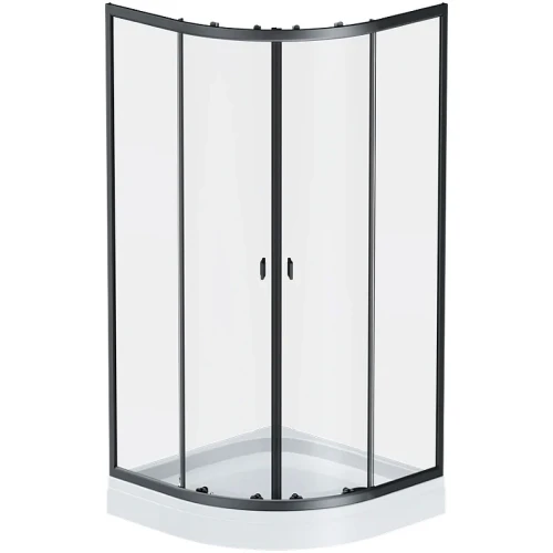 Душевой уголок AM.PM X-Joy Twin Slide 80х80 W88E-205-080BT64 профиль Черный матовый стекло прозрачное