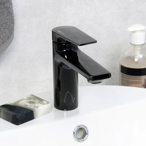 Смеситель для раковины WasserKRAFT Glan 6603 Черный глянцевый латунь