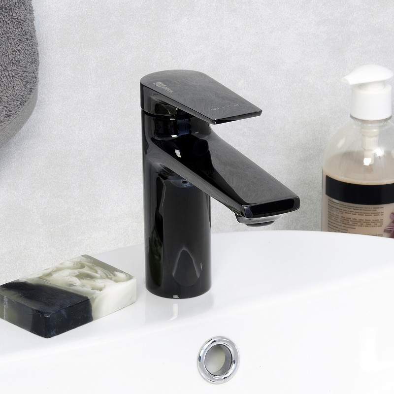 Смеситель для раковины WasserKRAFT Glan 6603 Черный глянцевый латунь