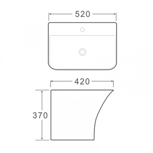 Раковина SantiLine 52 SL-4021 Белая фаянс подвесная