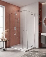 Душевой уголок Cezares Liner 120x90 L LINER-AH-2-120/90-C-Cr-L профиль Хром стекло прозрачное