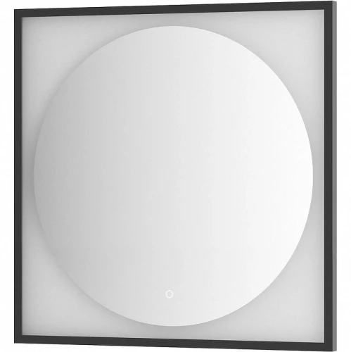 Зеркало Defesto Eclipce 80х80 DF 2233S с подсветкой 18W-3000К/в багетной раме/Сенсорный выключатель/Теплый белый свет/Черная рама