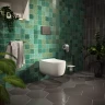 Комплект унитаза с инсталляцией Berges Okus 043274 с сиденьем Микролифт и Черной матовой клавишей смыва фарфор подвесной