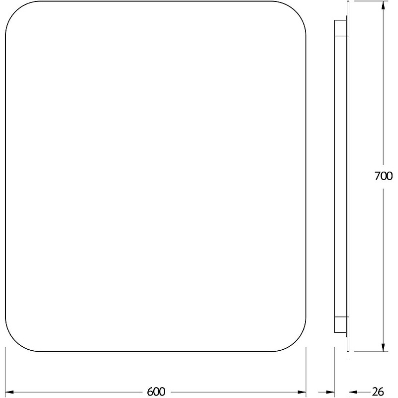 Зеркало Defesto Opti 60x70 DF 2816 с подсветкой 23W-3000К/Без выключателя/Теплый белый свет