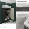 Тумба с раковиной Wellsee WC Area 40 R 221802001 подвесная цвет Темно-серый матовый