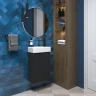 Тумба с раковиной Wellsee WC Area 40 R 221802001 подвесная цвет Темно-серый матовый