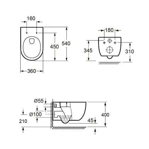 Унитаз подвесной Jacob Delafon Vox EDAV102-00 цвет Белый без сиденья