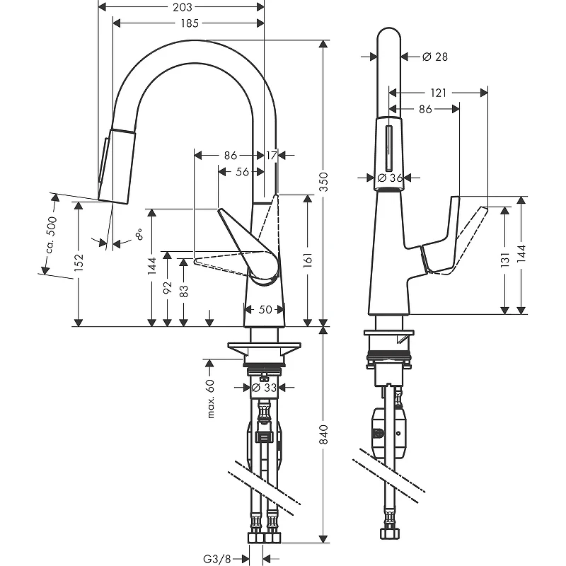 Смеситель для кухни Hansgrohe Talis S 72815000 Хром латунь