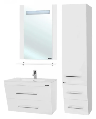 Зеркало Bellezza Берта 60 4610709050013 с подсветкой Белое МДФ / ЛДСП, стекло