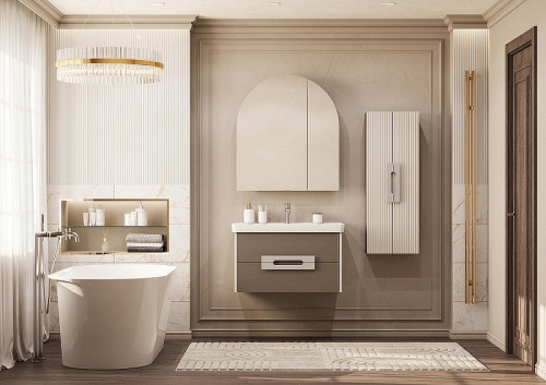 Шкаф пенал Aquaton Ар-Деко 40 1A284703DD6E0 подвесной Кашемир МДФ / ЛДСП