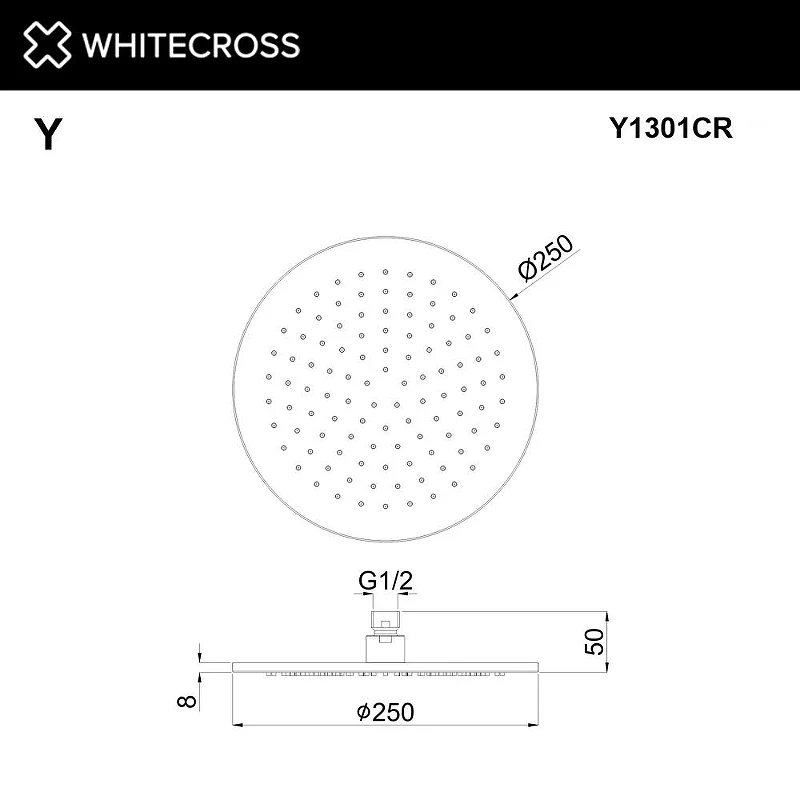 Верхний душ Whitecross Y chrome Y1301CR цвет Хром