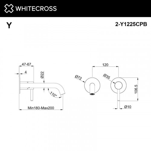 Смеситель для раковины Whitecross Y copper brushed 2-Y1225CPB цвет Медь брашированная