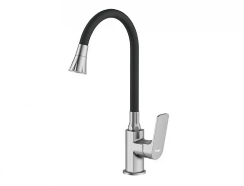 Смеситель для кухни Frap F4486-9 цвет Оружейная сталь Черный