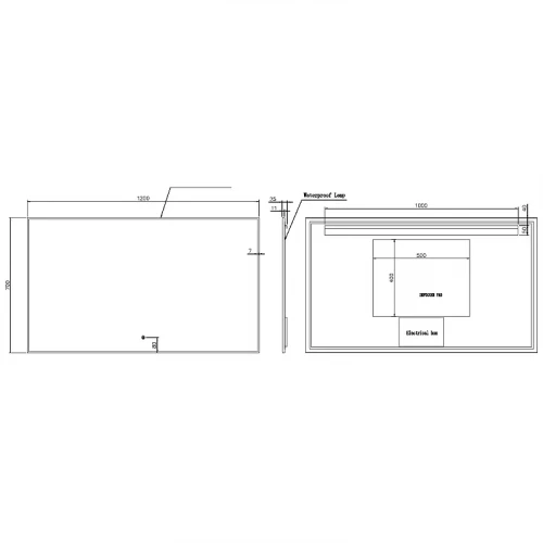 Зеркало Boheme Modern 120x70 543-120-CR с подсветкой Хром с сенсорным выключателем и подогревом стекло