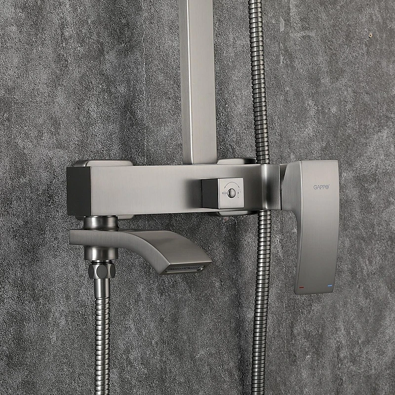 Душевая система Gappo G2407-9 цвет Оружейная сталь