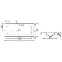 Раковина Ceramicanova Grace 100 CN7013 Белая фарфор полувстраиваемая