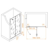 Душевая дверь RGW Stilvoll SV-004-B 120 353200412-14 профиль Черный стекло прозрачное